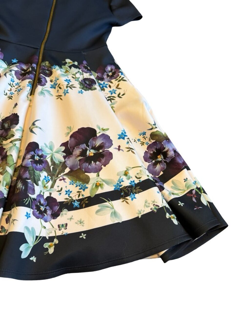 Ted Baker London Stefh A-Line Short Sleeve Dress Floral Print Size 2 4-6 Women's - Picture 11 of 16